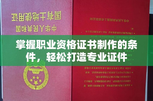 鼎城掌握职业资格证书制作的条件，轻松打造专业证件